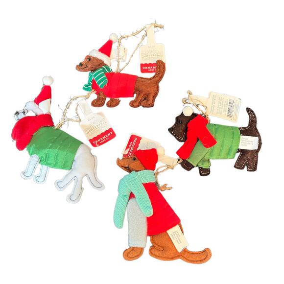 Copied - NWT Target Wondershop 2020 Felt Dog Christmas Ornament Set (4) - Picture 2 of 4